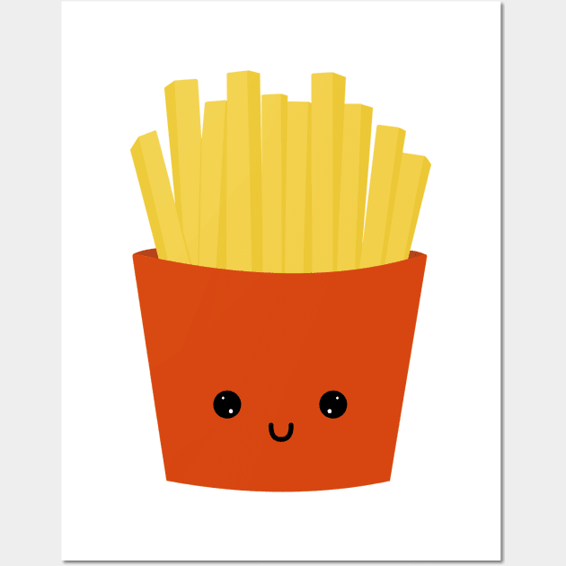 Cute Kawaii French fries Wall Art by Cute Tees Kawaii